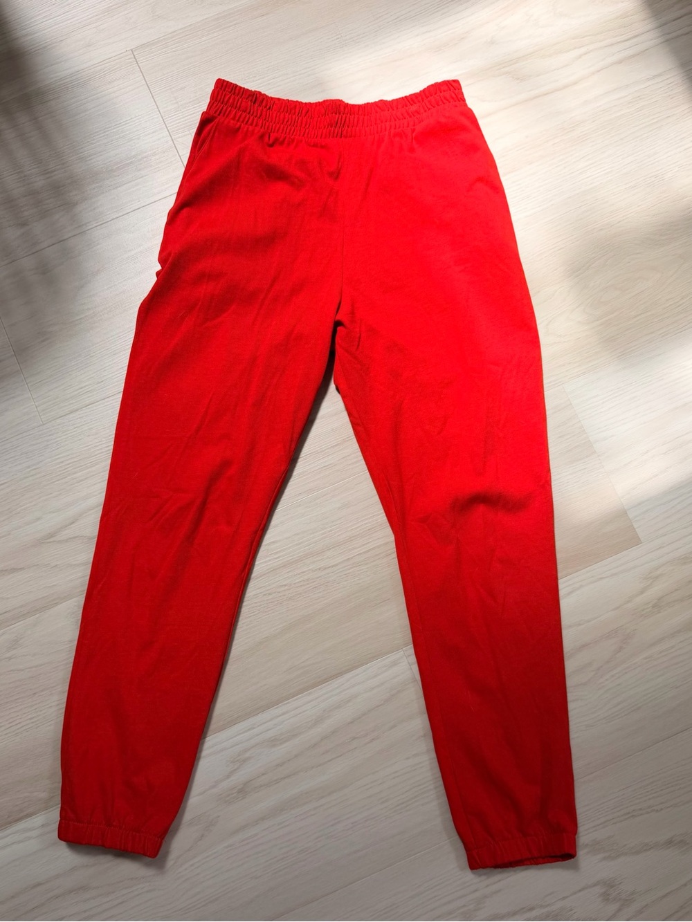 Zara Red Elastic Waist Joggers Size M